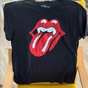 Rolling Stones Black T-Shirt with Red Logo 3/$35